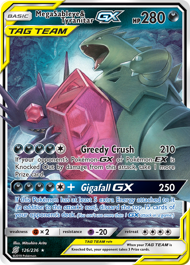 Carta Mega Sableye e Tyranitar GX