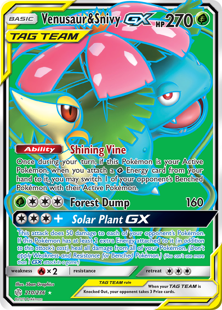 Carta Venusaur e Snivy GX