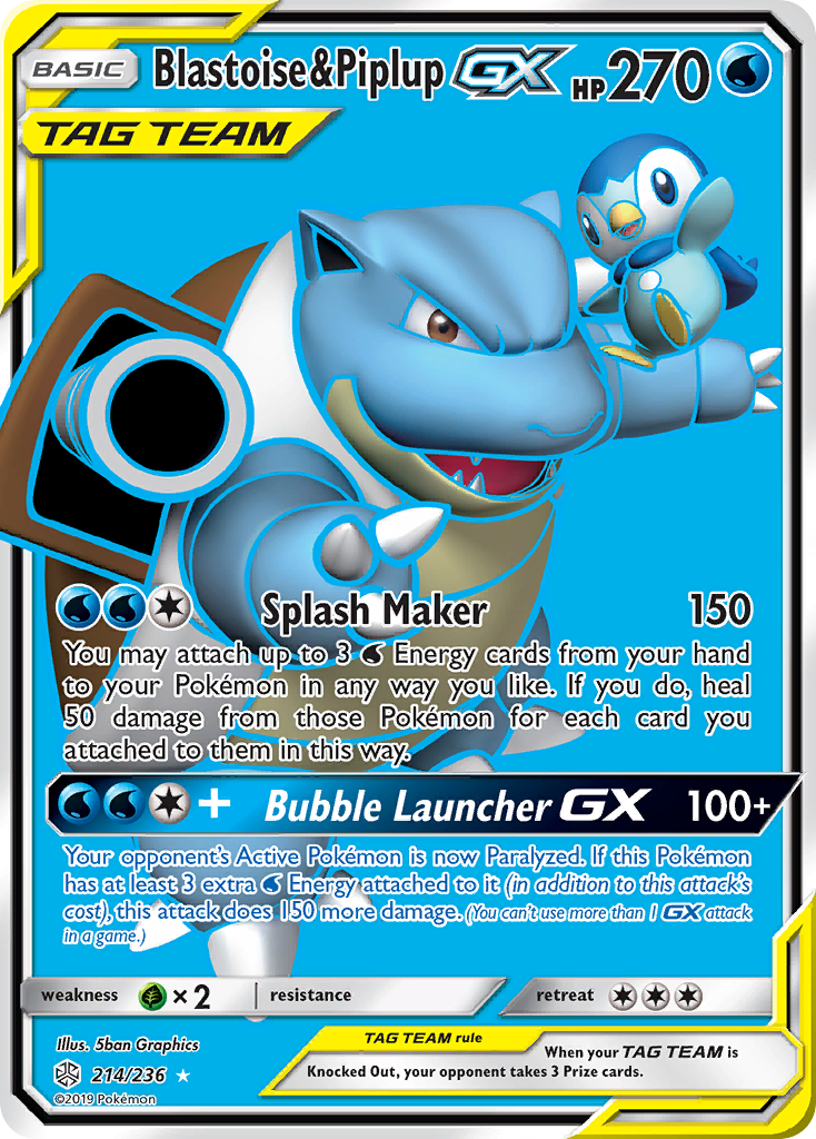 Carta Blastoise e Piplup GX