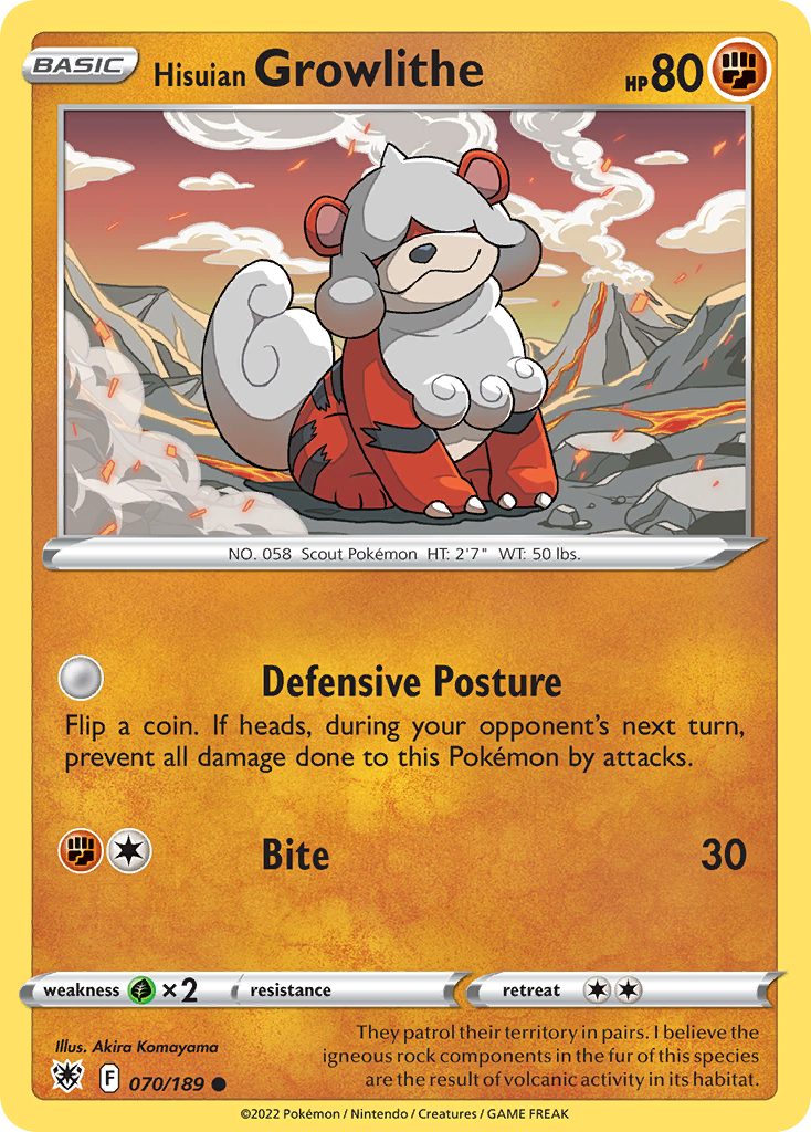 Carta Growlithe de Hisui