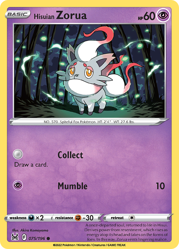 Carta Zorua de Hisui