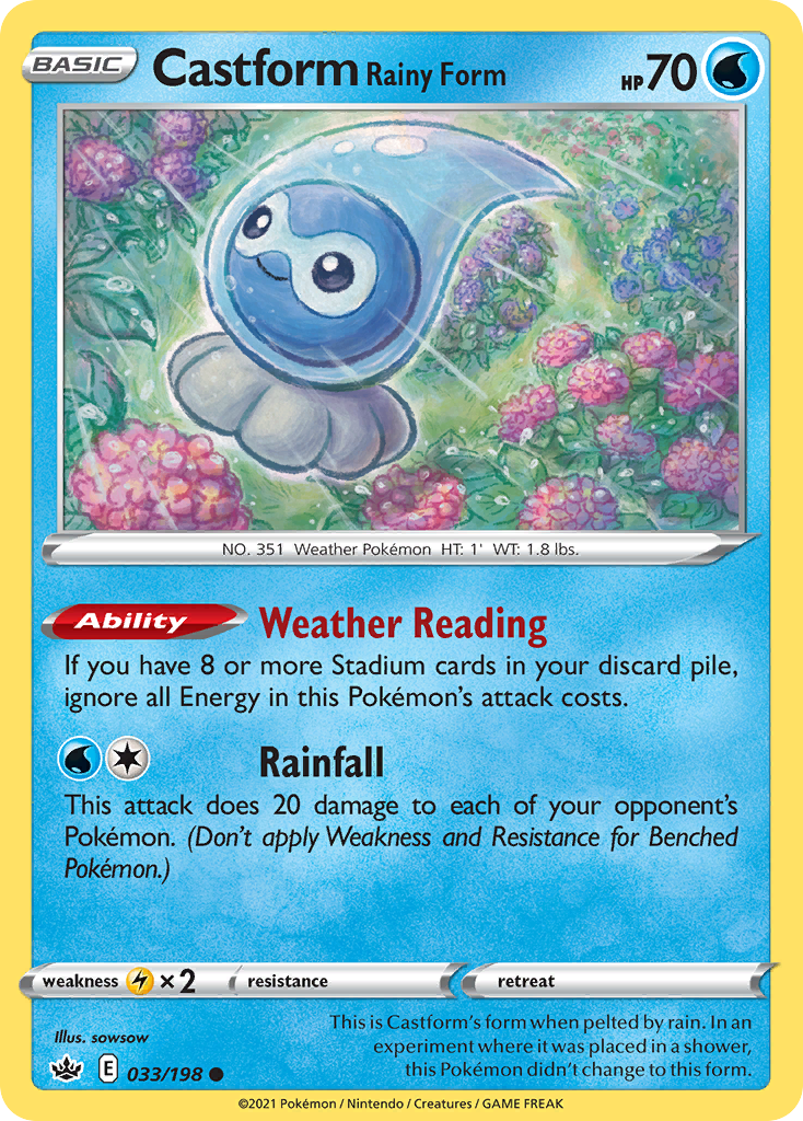 Carta Castform Forma Chuvosa