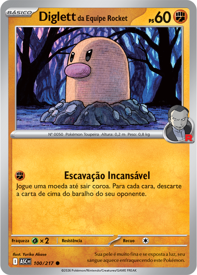 Carta Diglett da Equipe Rocket