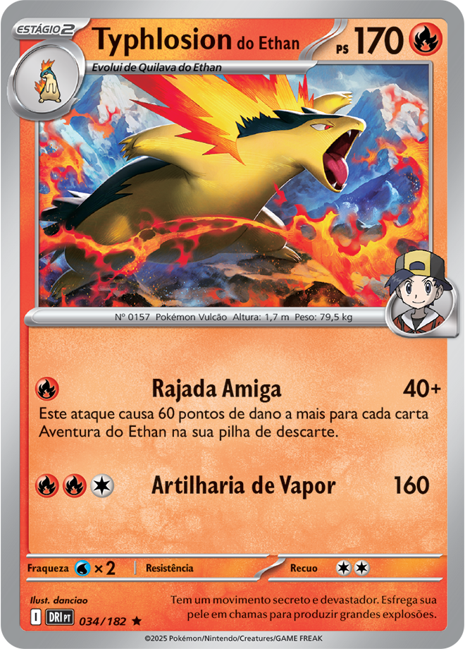 Carta Typhlosion do Ethan