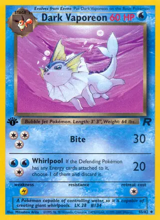Carta Dark Vaporeon