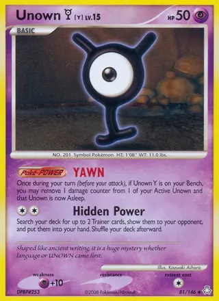 Carta Unown Y