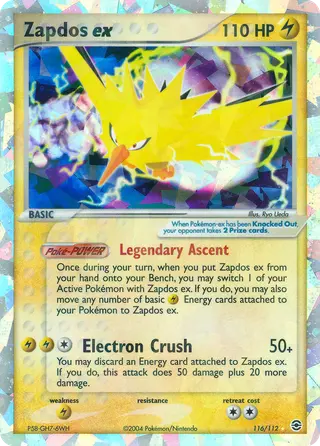 Carta Zapdos ex