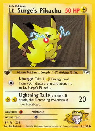 Carta Lt. Surge's Pikachu