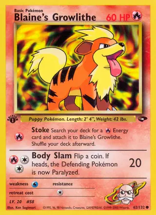 Carta Blaine's Growlithe