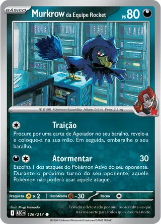 Carta Murkrow da Equipe Rocket