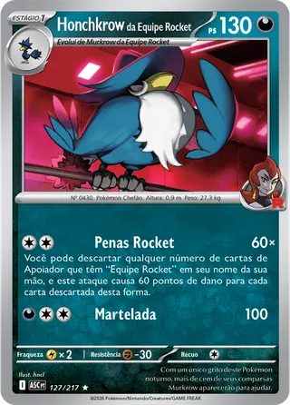 Carta Honchkrow da Equipe Rocket