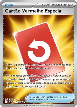 Carta Cartão Vermelho Especial