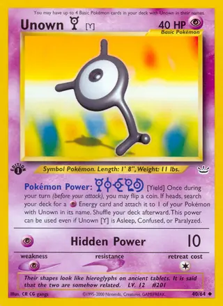 Carta Unown [Y]