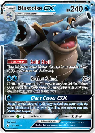 Carta Blastoise GX