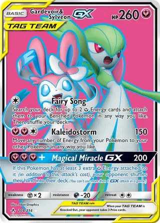 Carta Gardevoir e Sylveon GX