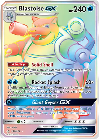 Carta Blastoise GX