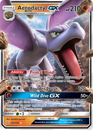Carta Aerodactyl GX