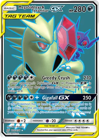 Carta Mega Sableye e Tyranitar GX