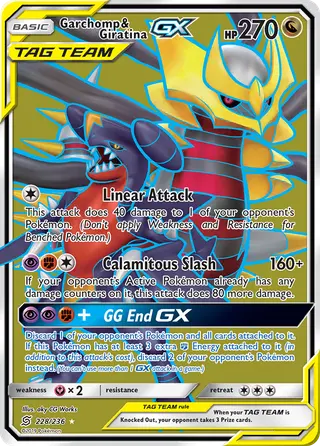 Carta Garchomp e Giratina GX