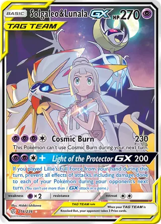 Carta Solgaleo e Lunala GX
