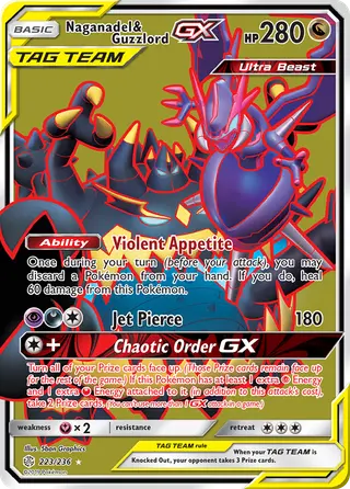 Carta Naganadel e Guzzlord GX