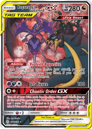 Carta Naganadel e Guzzlord GX