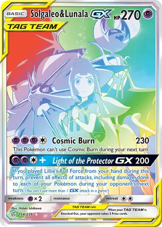 Carta Solgaleo e Lunala GX