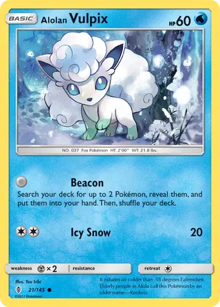 Carta Vulpix de Alola