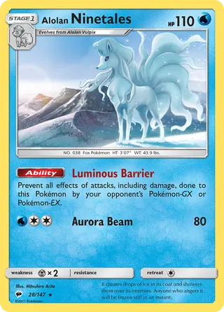 Carta Ninetales de Alola
