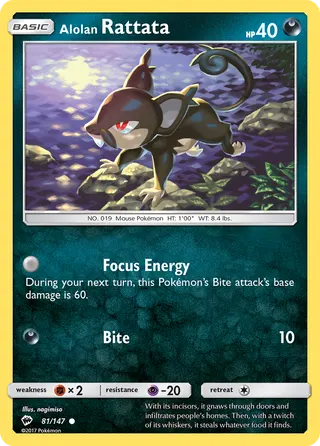 Carta Rattata de Alola