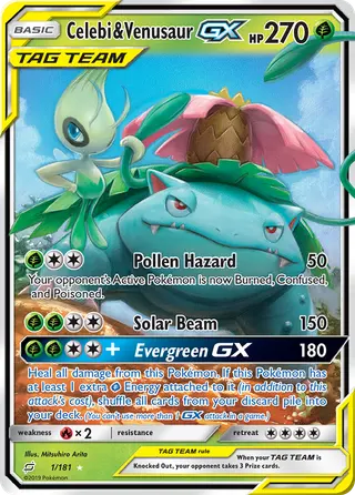 Carta Celebi e Venusaur GX