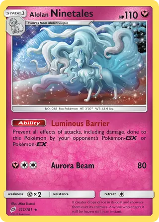 Carta Ninetales de Alola
