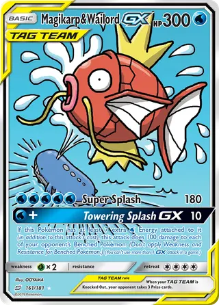Carta Magikarp e Wailord GX
