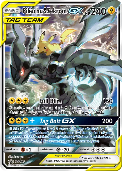 Carta Pikachu & Zekrom GX