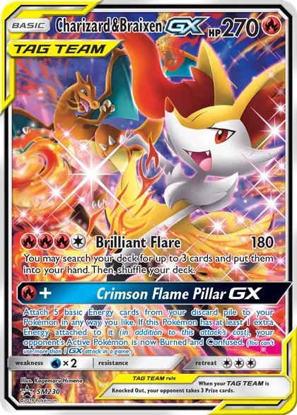 Carta Charizard & Braixen GX