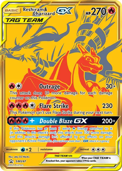Carta Reshiram & Charizard GX