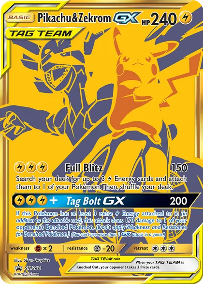 Carta Pikachu & Zekrom GX