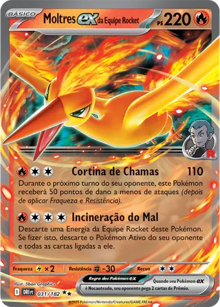 Carta Moltres ex da Equipe Rocket
