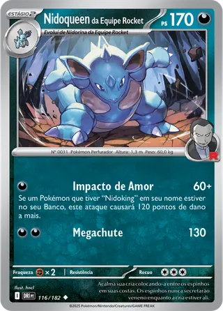 Carta Nidoqueen da Equipe Rocket