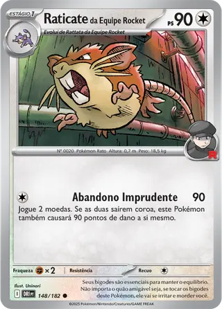 Carta Raticate da Equipe Rocket