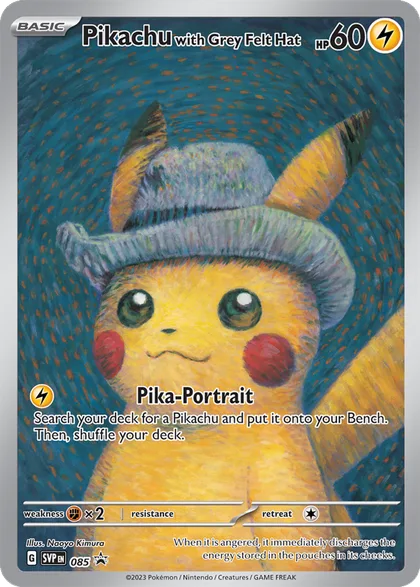 Carta Pikachu with Grey Felt Hat