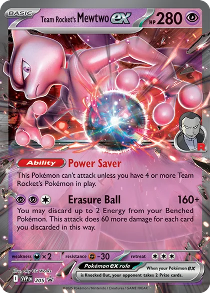 Carta Team Rocket's Mewtwo ex