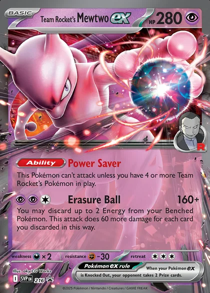 Carta Team Rocket's Mewtwo ex