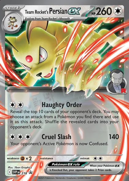 Carta Team Rocket's Persian ex