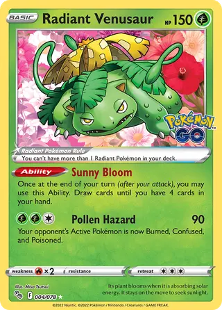 Carta Venusaur Radiante