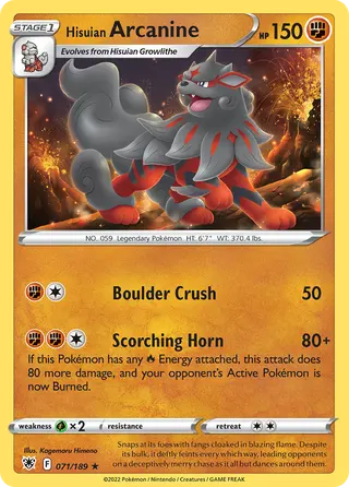 Carta Arcanine de Hisui