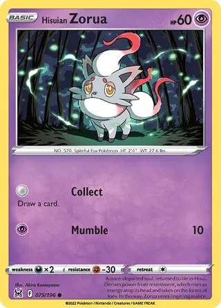 Carta Zorua de Hisui