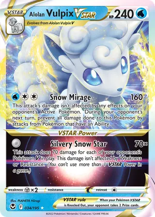 Carta Vulpix de Alola V-ASTRO