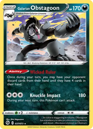 Carta Obstagoon de Galar