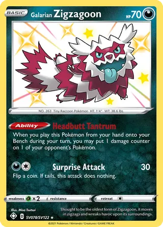 Carta Zigzagoon de Galar